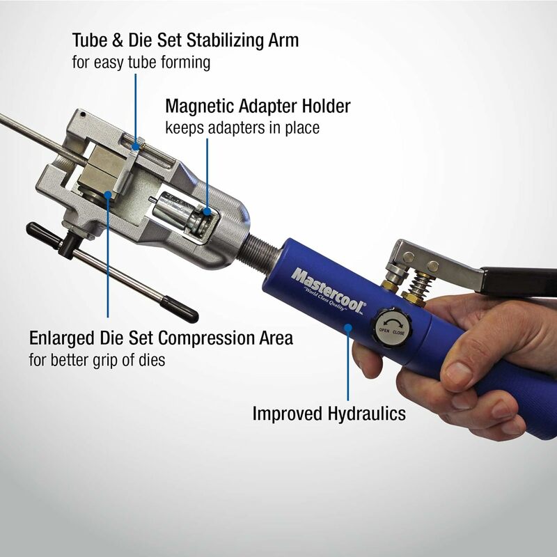 Universele Hydraulische Flaring Tool Kit (Inclusief 3/8 "En 1/2" Transmissie Koelbuis Matrijzen En Adapter Kit) Met Buis Cutter,