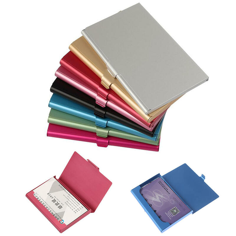 Zakelijke Flip Card Case Creatieve Draagbare Roestvrij Staal Aluminium Metalen Doos Credit Id Wallet Kaarthouder Brand New Hoge Kwaliteit