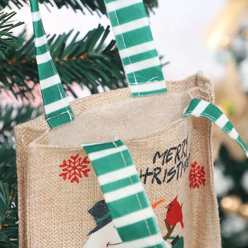 Einkaufstasche Mode Nylon schönen Schneemann niedlichen Aufbewahrung skorb weibliche Handtasche Cartoon Weihnachten Stil Tasche