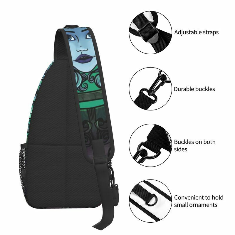 Custom Madame Leota Haunted Mansion Sling Bags Men Cool Halloween Shoulder Chest Crossbody Backpack Traveling Daypack