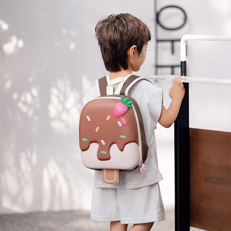 Students Cartoon Schoolbag Cartoon Ice Cream Shape Children Backpack Kindergarten Schoolbag for Teenagers Boys Girls