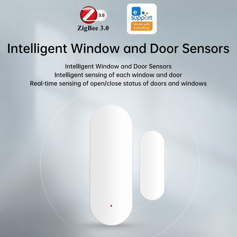 Alarma magnética para puerta/ventana, Sensor antirrobo compatible con Tuya Wifi / Ewelink Zigbee, monitoreo remoto para abrir y cerrar puertas