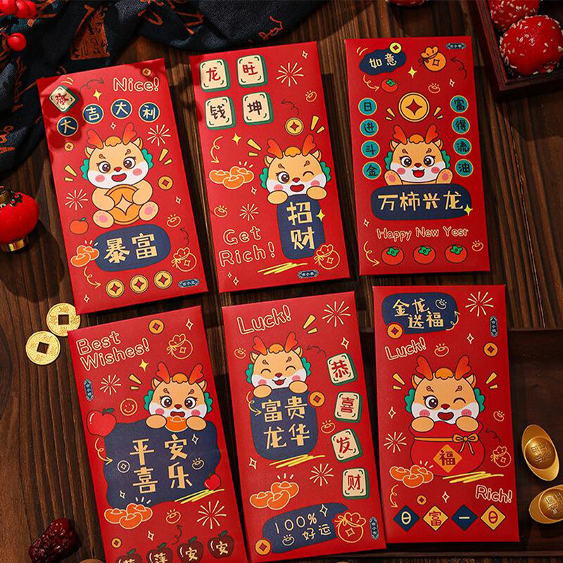 Nieuwjaar Rode Envelop Rode Envelop Traditioneel Festival Rode Envelop Jaar Dragon Lentefestival