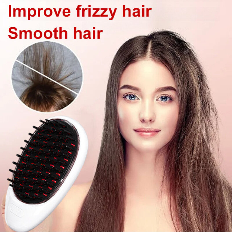 Home convenient electric massage comb red and blue light anion hair care vibration massage comb