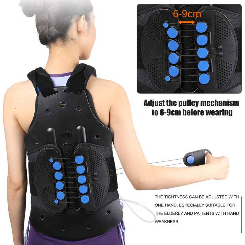 TLSO Thoracic Full Back Brace - Treat Kyphosis, Osteoporosis, Compression Fractures, Upper Spine Injuries, Pre or Post Surgery
