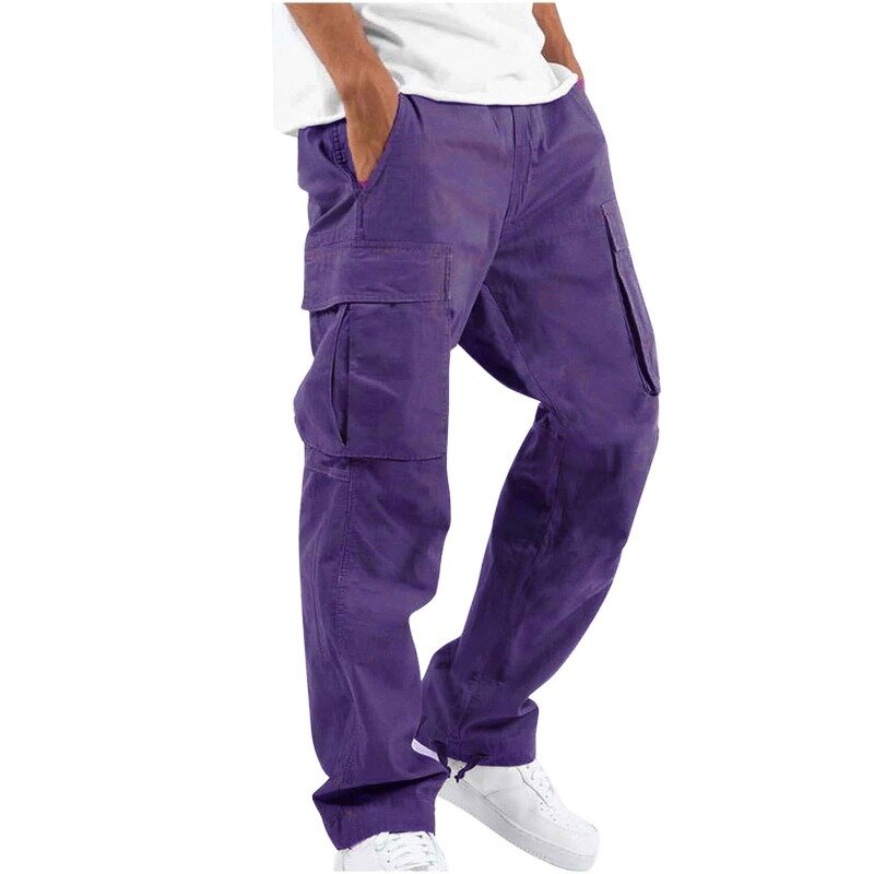Jesienne nowe spodnie Cargo męskie luźne kieszenie kombinezony spodnie w stylu Vintage męskie spodnie spodnie ze sznurkiem do połowy talii z prostymi nogawkami