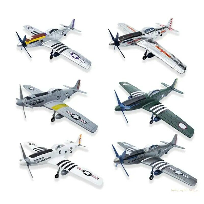 Y4UD Realistisch vliegtuigmodel DIY-vliegtuigkits Miniatuurvechter voor jongenscadeau Eenvoudige montagemodelkits Levering in
