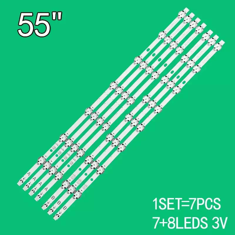 แถบไฟแบล็คไลท์ LED ขนาด533มม. สำหรับ Vestel 55นิ้ว UHD DRT แบบ A-B SV550AK7 55U5766DB 55C860 LT-55C760 55PUS6031 LUX0155006