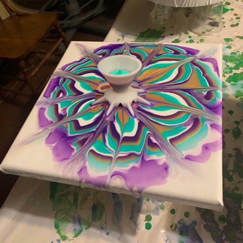 Harz Gieß becher Mini Trichter Split Tasse zum Gießen Acrylfarbe DIY machen Gießen Malerei liefert Blumenmuster wieder verwendbar
