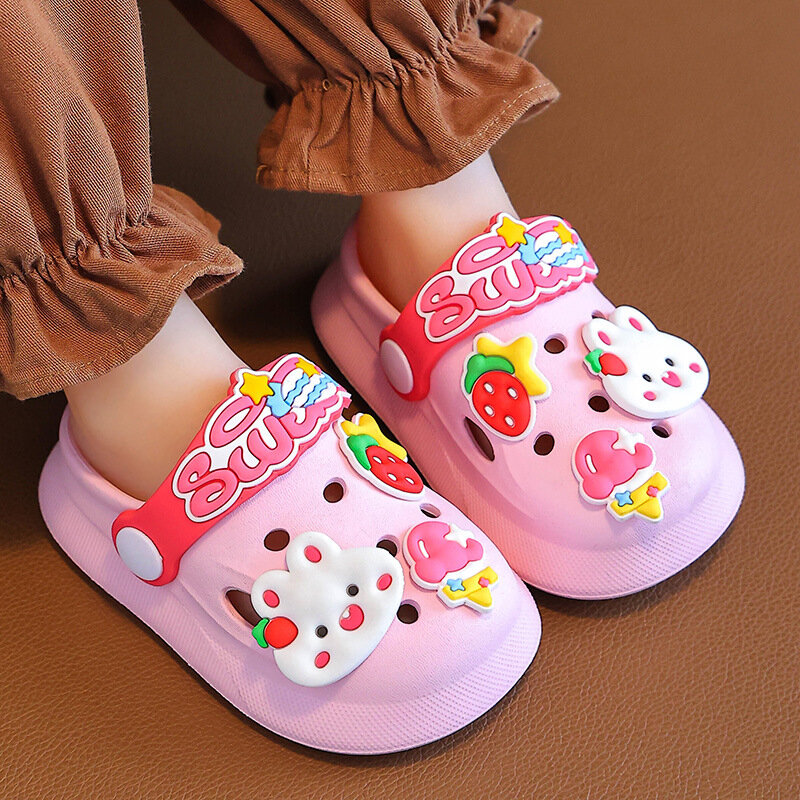 Sepatu Sandal pantai anak-anak, sepatu Sandal musim panas untuk bayi perempuan laki-laki, sepatu pantai taman, Sandal kartun anak perempuan, sepatu taman anak-anak