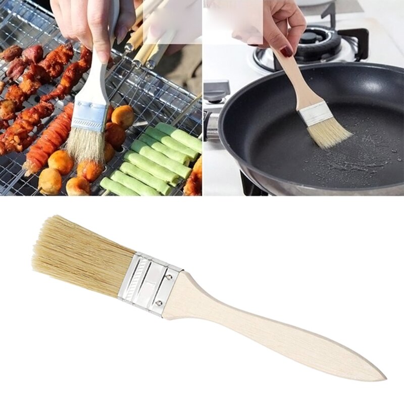 Professional Flat Paint Brushes for Barbecue Flavoring Cooking Oil 24mm