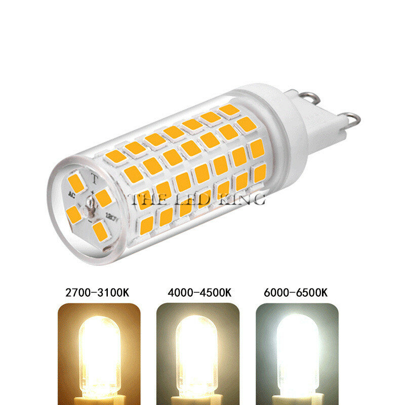 Lâmpada LED cerâmica super brilhante G9, AC 220V, 5W, 7W, 9W, 12W, 15W, 18W, SMD2835, Lâmpada LED, Quente, Branco Frio, spotlight, substitua a luz do halogênio