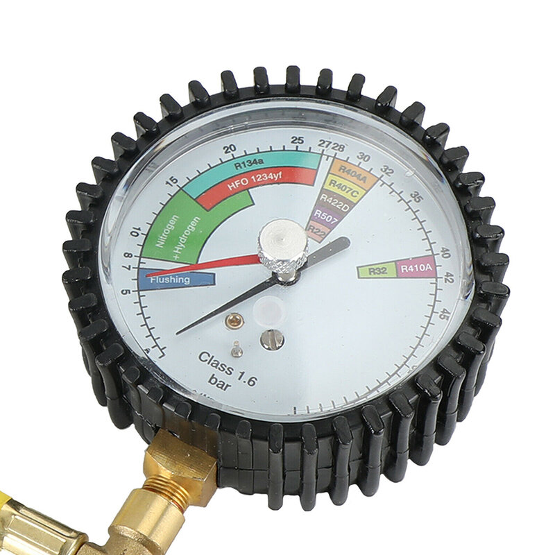 Manómetros probadores de presión de nitrógeno, manómetro de mesa de prueba de frío de refrigeración de aire acondicionado, serie R134a, R22, R407C, R410A, 1 Juego
