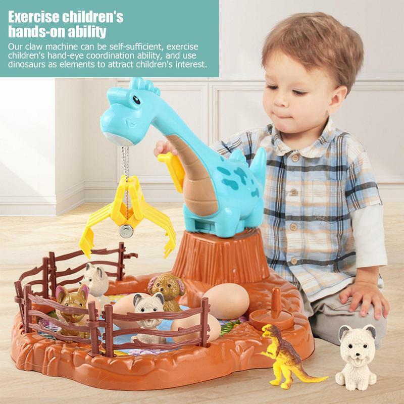 Minimáquina de garras de dinosaurio, juego de agarrar garras de dibujos animados, juguete de pesca, máquinas de grulla, juegos de mesa divertidos para niños, regalo de Navidad