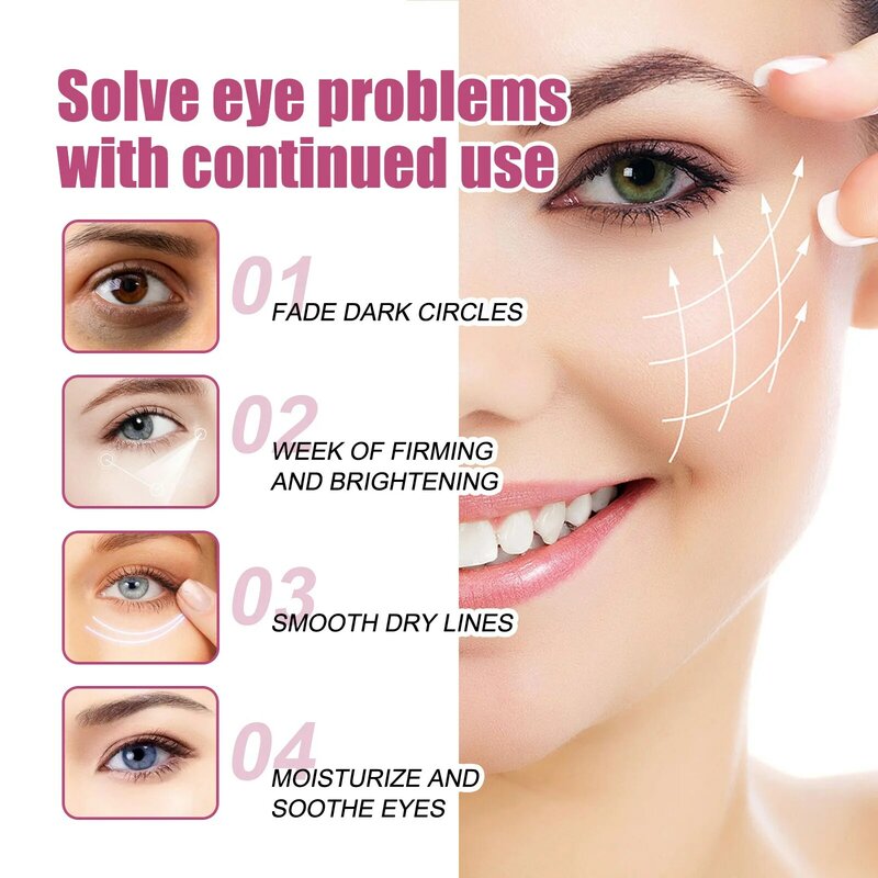 Anti rugas Eye Cream, remove sacos de olho, linhas finas, círculos escuros, hidrata o cuidado do olho, firmando