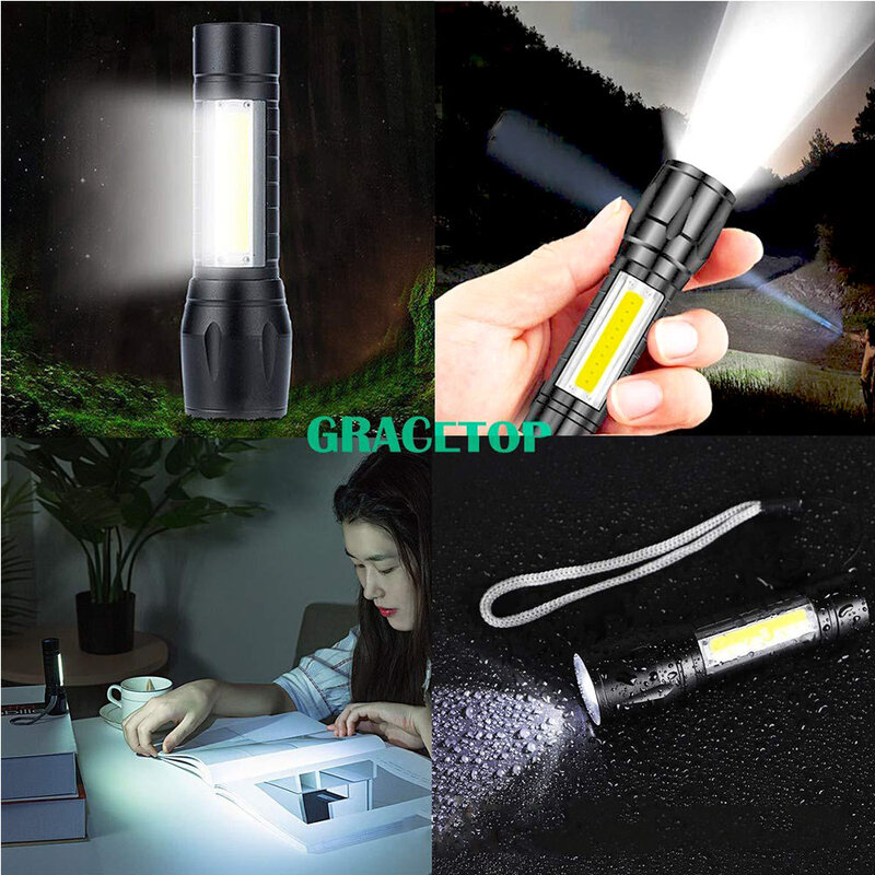 Lampe de poche Portable Rechargeable XP-G Q5, torche, lanterne, 3 Modes d'éclairage, lampe de Camping, Mini lampe de poche LED
