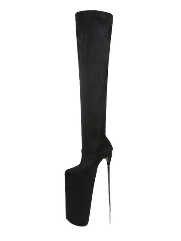 CACA-Thigh Boots Cosplay Shoes para homens e mulheres, saltos altos extremos, botas longas, preto, vermelho, cores personalizadas, 30cm