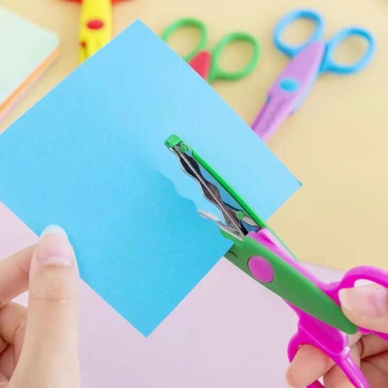 Kerajinan Tangan DIY gunting kerajinan kertas potong tepi gelombang siswa kreatif buku harian Album Scrapbook gunting foto alat tulis