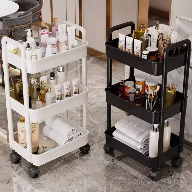Mobile Storage Rack Trolley Organizer Household Kitchen Multifunctional Cart with Wheels Home Accessories Multi Storey Bookshelf
