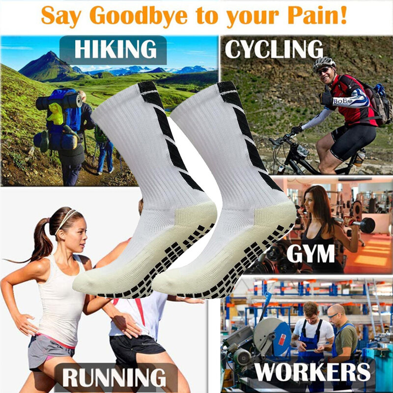 Calcetines deportivos antideslizantes para correr, medias de entrenamiento antideslizantes, resistentes al desgaste, absorción de impactos, tiras de fricción, baloncesto, ciclismo