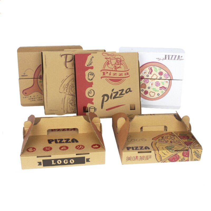 Produk kustom harga pabrik kualitas tinggi kotak pizza biodegradable kustom kotak pizza karton besar