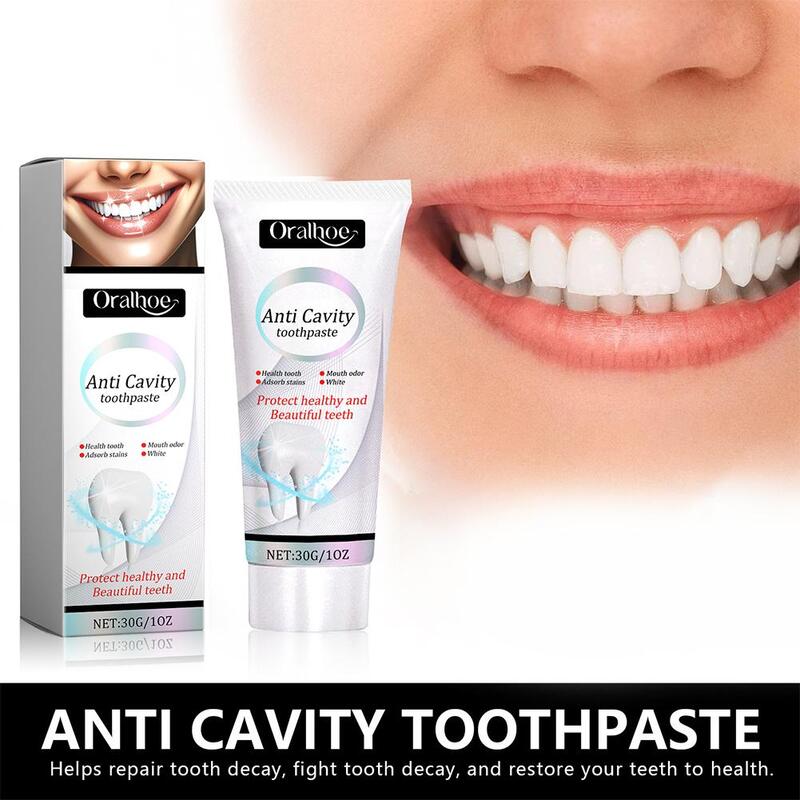 Pasta de dientes blanqueadora para adultos, pasta de dientes blanca, sensible al dolor, 30g, W3v5