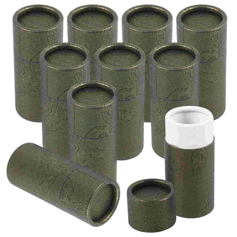 Tubos de Papel Kraft con tapa para botellas de aceite esencial, caja de tubo de embalaje, cajas de almacenamiento de té, 10ml, 10 piezas