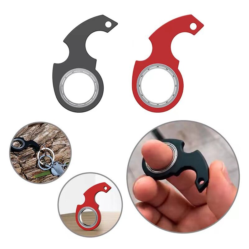 Keychain Fidget Spinner Adult Stress Relief Fidget Toys Fingertip Rotation Keyring Finger Fidget Ring Relieve Boredom Party Gift
