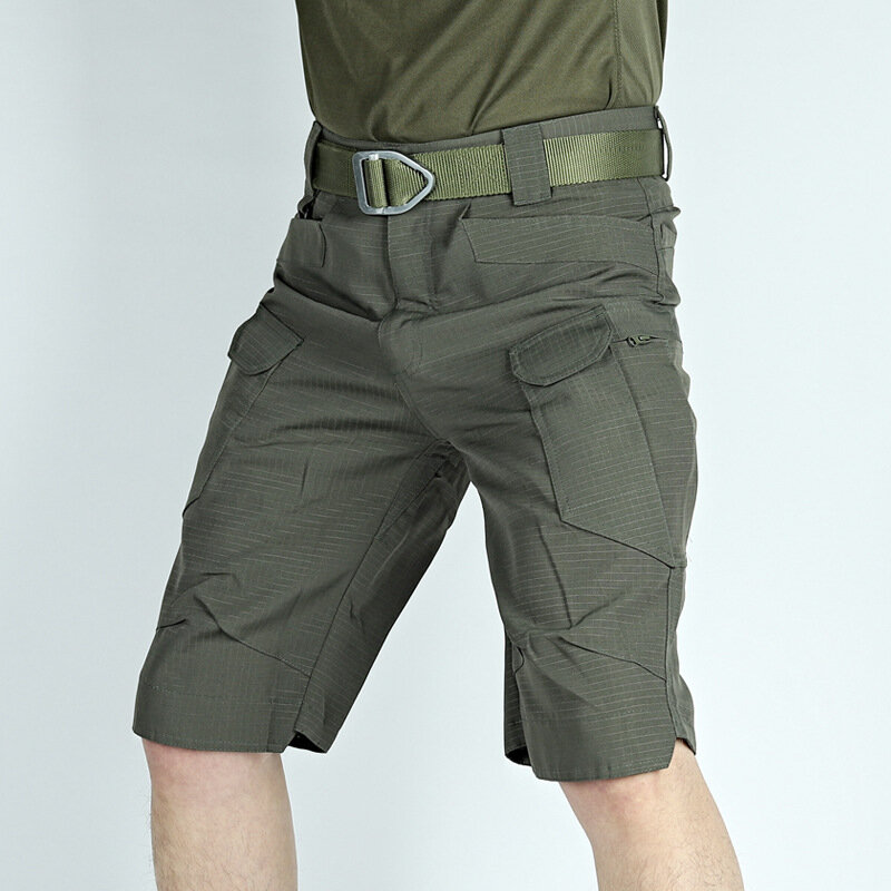 IX7 Militar Estilo Impermeável Exército Fan Shorts Táticos Multi Bolso Carga Shorts Verão Treinamento Ao Ar Livre Caminhadas 5 Ponto Shorts