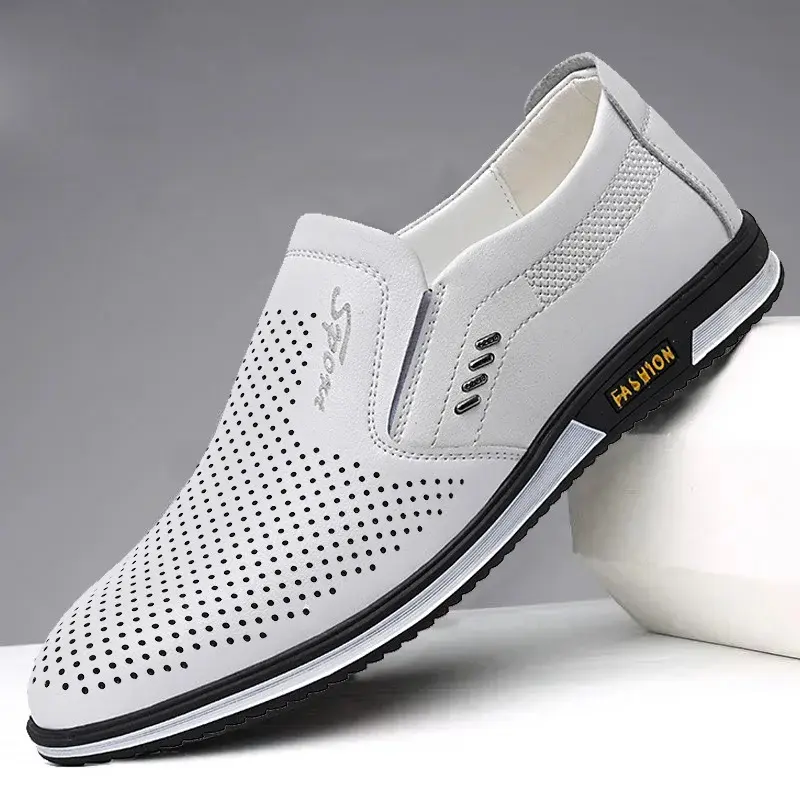 Sepatu kulit bermerek untuk pria sepatu desainer mokasin dewasa kualitas tinggi sepatu berkendara Pria Sepatu Formal pria