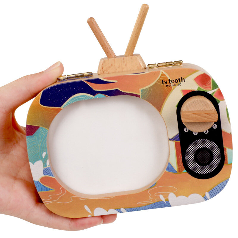 Детская коробка для зубов, английская/японская деревянная ТВ-приставка из бука, детский Органайзер, коробка для хранения молока и зубов, милая коробка для зубов