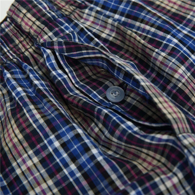 高品質ブランド4パック男性のボクサーショーツ織綿100% 古典的な格子縞コーマ男性underpant緩い通気性オーバーサイズ