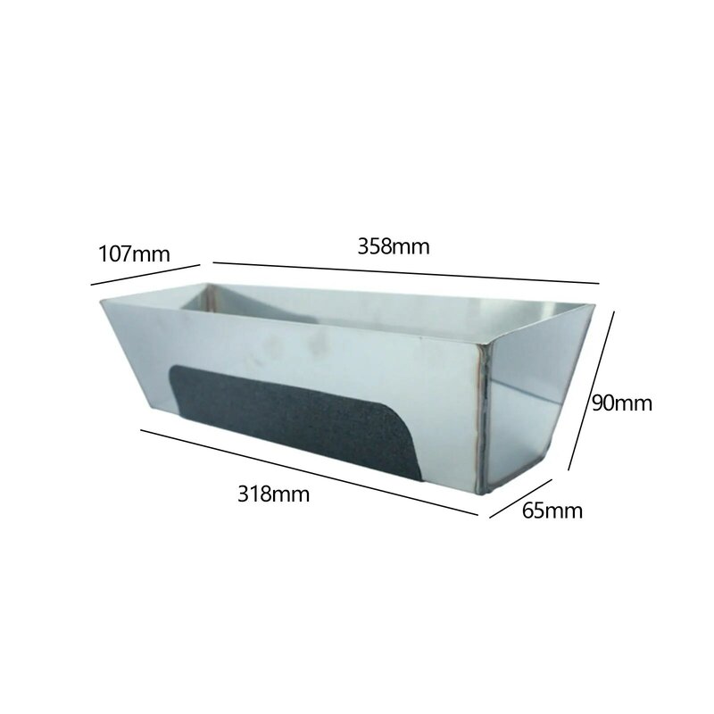 Stainless Steel Mud Pan Tray Heavy Duty Sturdy Bucket Drywall Tool Sheared Sides Plastering Plasterers for Easy Knife Cleaning
