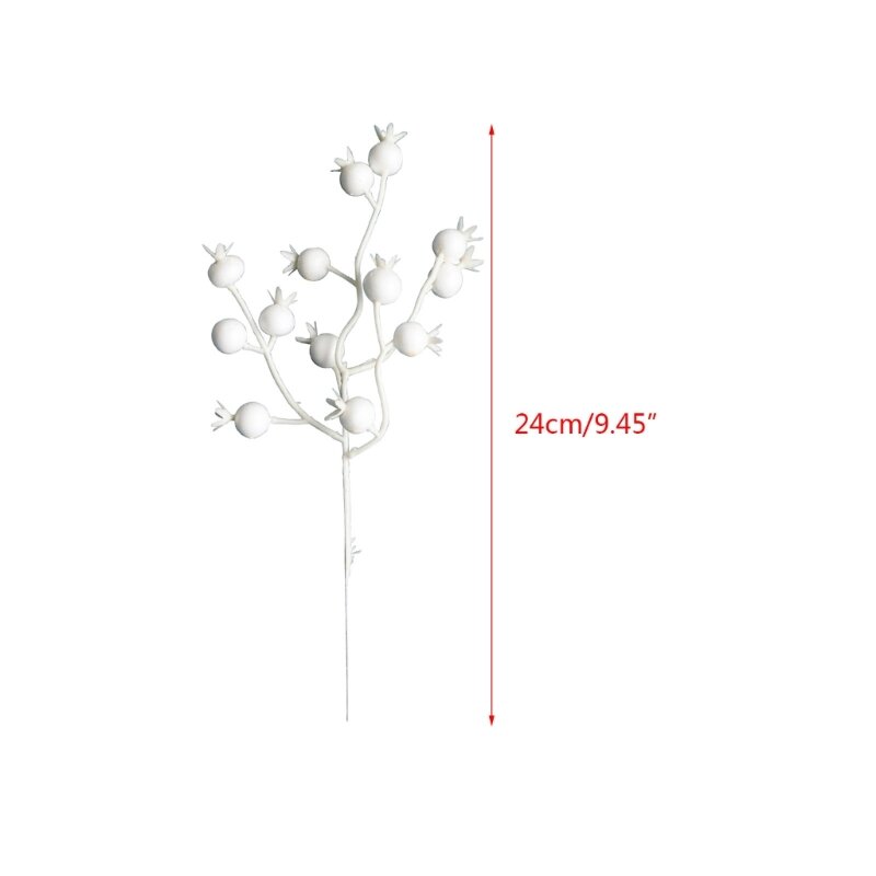 10 قطعة فرع التوت الاصطناعي رغوة التوت الزخرفية ينبع نبات التوت الأبيض للعام الجديد زينة عيد الميلاد 2024 G2AB