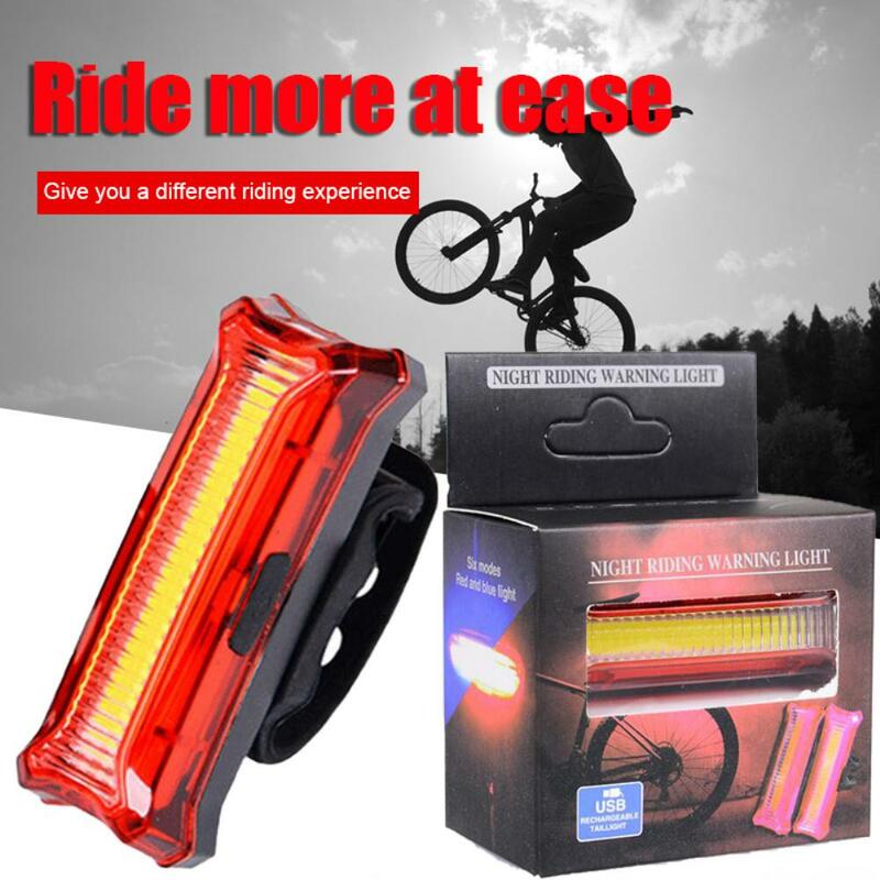 Luci per bici fanali posteriori a 2 colori ricarica USB luci di avvertimento a LED luce posteriore per bici da notte accessori per ciclismo da montagna