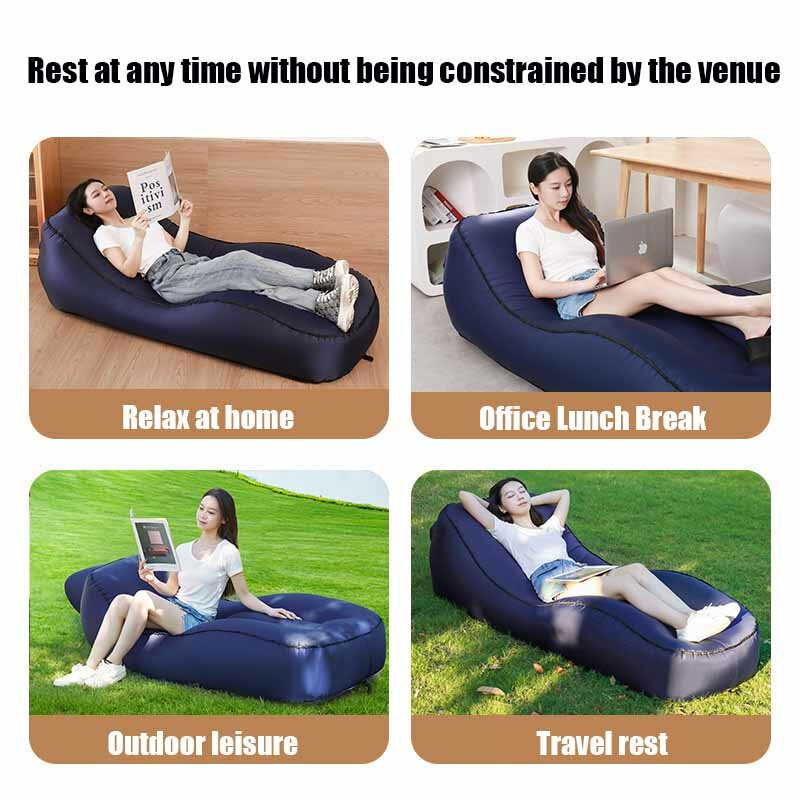 Надувной диван-мешок для отдыха на открытом воздухе, Кресло-мешок для отдыха, складной шезлонг, кровать, пуф-мешок, татами с ножным табуретом