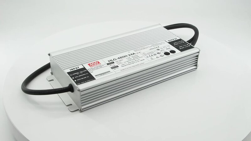 Meanwell-controlador de luz Led de HLG-480-24, 480w, regulable, resistente al agua