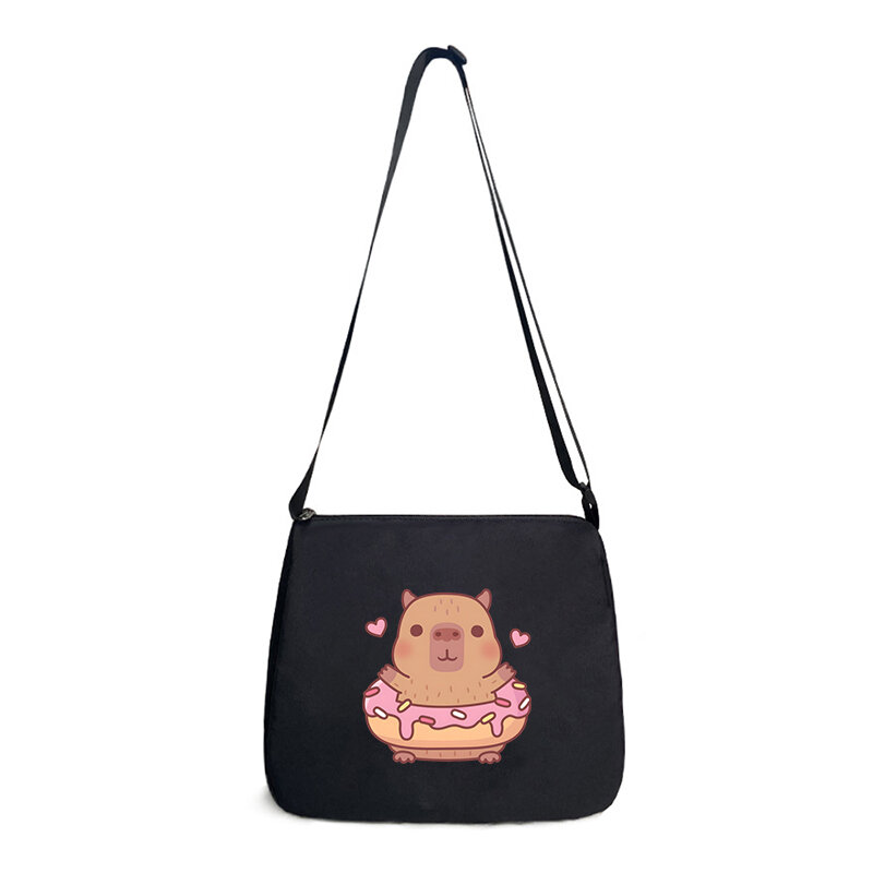 Tas Underarm wanita kartun Capybara, tas tangan desainer tali bahu dapat diatur tas selempang lucu tas tangan Capybara untuk remaja