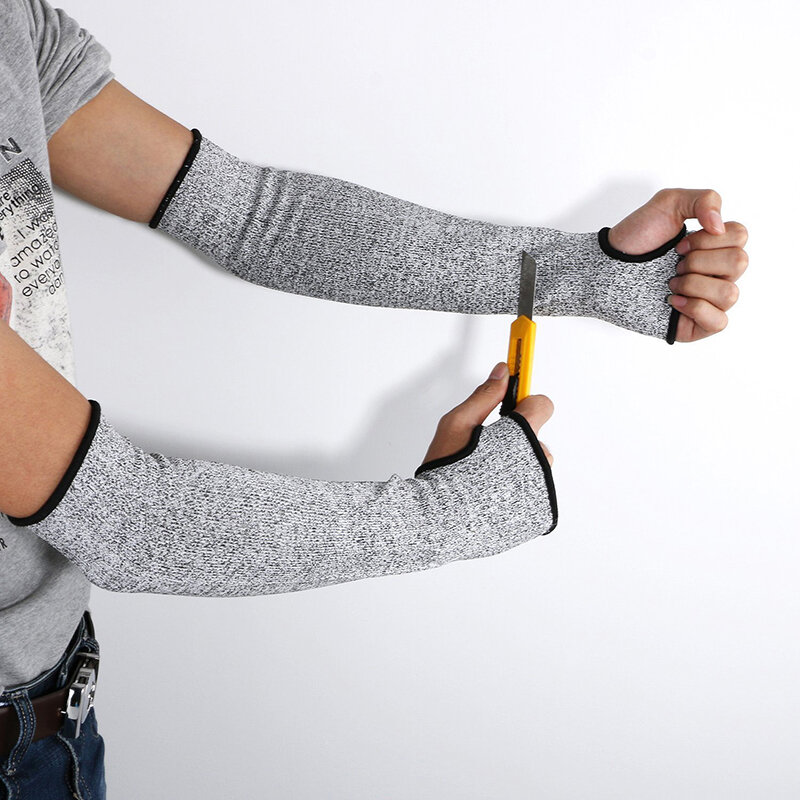 1 buah tingkat 5 HPPE lengan lengan tahan potong anti-tusukan perlindungan kerja penutup lengan untuk pria wanita