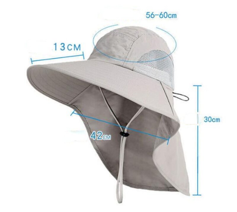 Letnia czapka przeciwsłoneczna z szerokim rondem i klapką na szyję dla mężczyzn kobiet regulowana na zewnątrz 50 + czapka Safari kapelusz wędkarski
