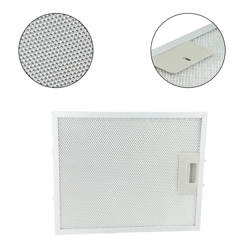 Filtro de ventilação do extrator metálico prateado, melhore a qualidade do ar da sua cozinha, 300x250x9mm, filtragem ideal
