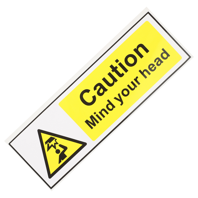 Znak uważne naklejki na głowę obserwuj tabliczkę z przypomnieniem Pvc ostrzeżenie o niskim prześwicie nad głową