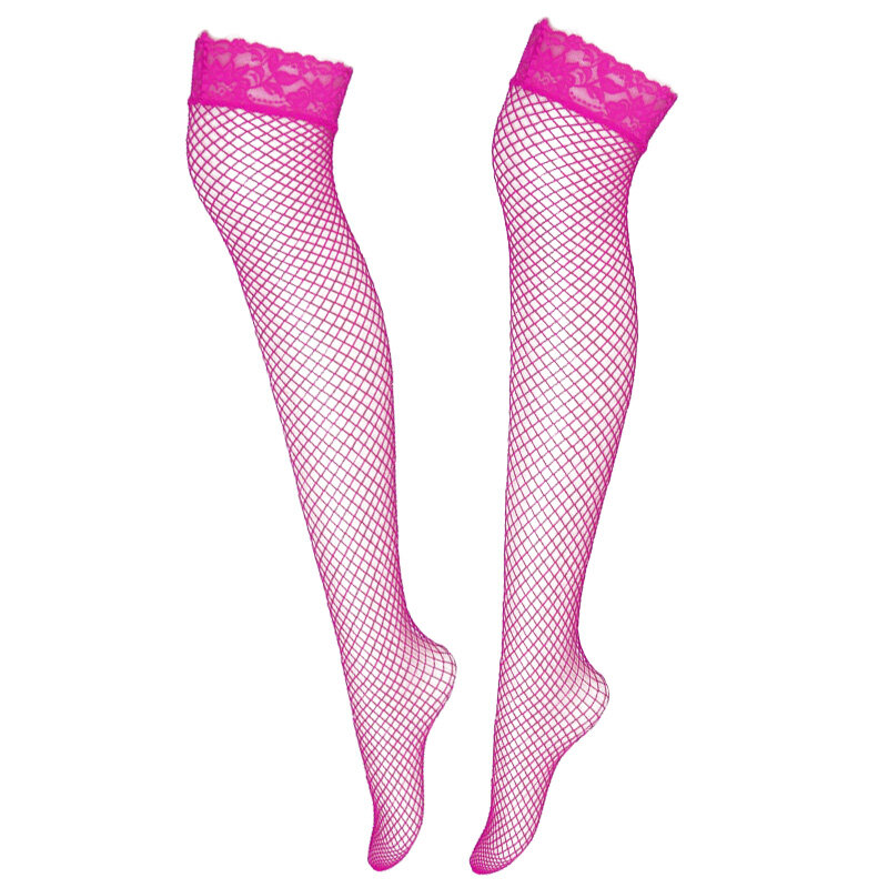 Meias arrastão sexy para mulheres, malha transparente fina, meias altas para coxa, elasticidade sobre o joelho meia de nylon, 6 cores, verão