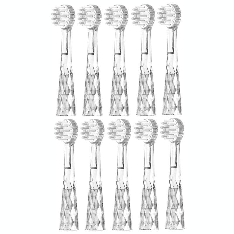 Replacement toothbrush heads for children compitable with Babysmile electric brush head S204 transparent new type,10 pack