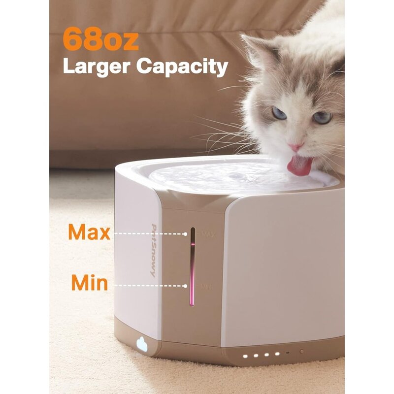 Snowona صندوق فضلات القطط ذاتي التنظيف ، حزمة نافورات مياه وردية ، إصدار ممتاز ، جديد