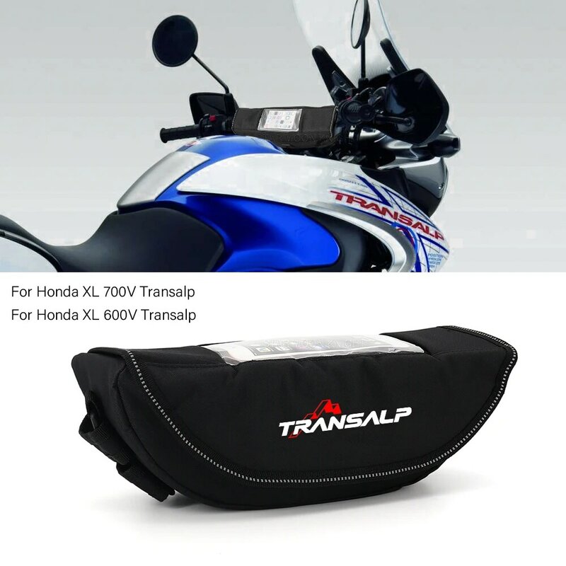 Bolsa para manillar de motocicleta, bolsa de almacenamiento de viaje para Honda Transalp XL 600 V XL700V TRANSALP XL 700 600 V