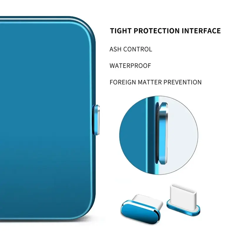 Tapón Protector de puerto de carga Universal tipo C para Samsung, Xiaomi, Huawei, 1/5 unidades