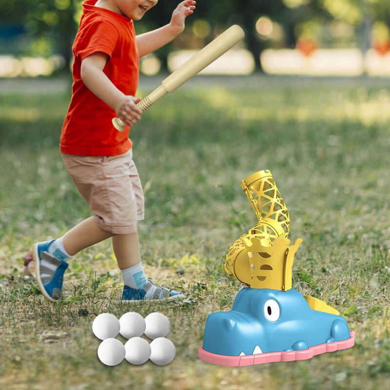 Baseball Pitcher Play Set Educational Toys with Flexible Bats and 6 Baseballs
