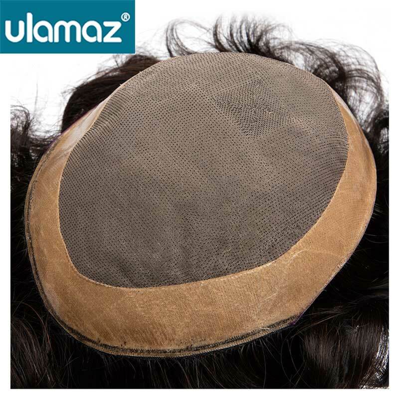 Protesi capillare da uomo Mono parrucca maschile parrucchino capelli da uomo sistema di sostituzione dei capelli ventilato per uomo parrucche naturali al 100% capelli umani