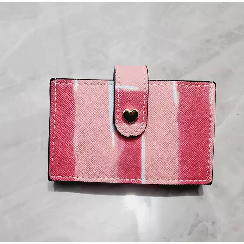 Fashion Brand Purse Women's Card Holder Pink Stripe Color Ladies Purse Mini Females Clutch Bags Luxury Trendy Gilrs Gifts 2024